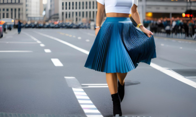 Pleated Jean Skirts